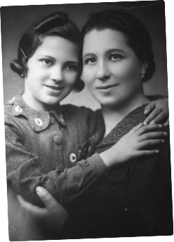 Fritzie and her mother, Sara Davidovich Weiss dated circa 1935, Czechoslovakia. 