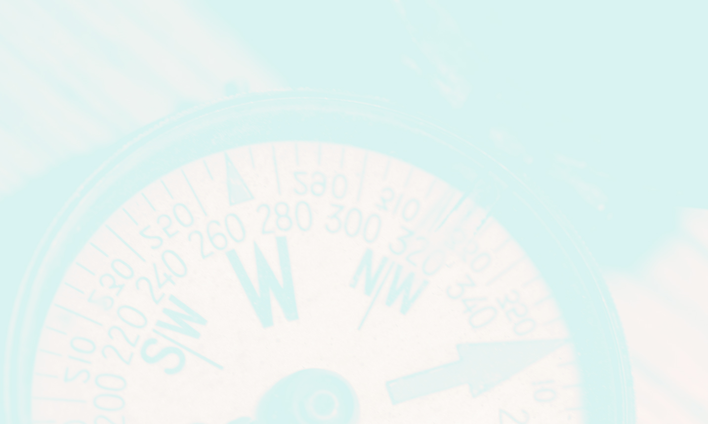 A stylized compass graphic with soft pastel colors, faint circular markings, and a subtle, layered design that serves as an abstract background element.